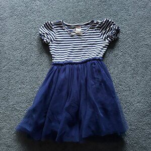 Gymboree Toddler Girl's Blue & White Striped Short Sleeve Dress Size 5T